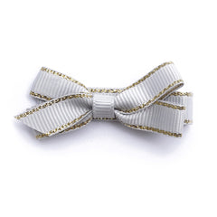 Small Shell Grey Gold Edge Hair Clip