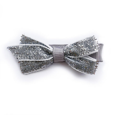 Small Silver Glitter Hair Clip