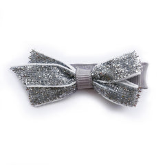 Small Silver Glitter Hair Clip