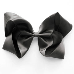 Large Charcoal Satin Hair Clip