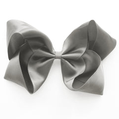 Large Silver Satin Hair Clip
