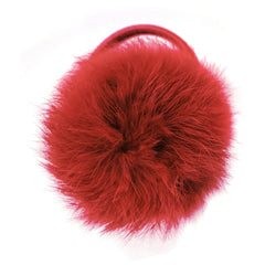 Large Scarlet Pom Pom Hair Elastic