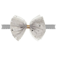 Large Silver Chiffon Baby Headband