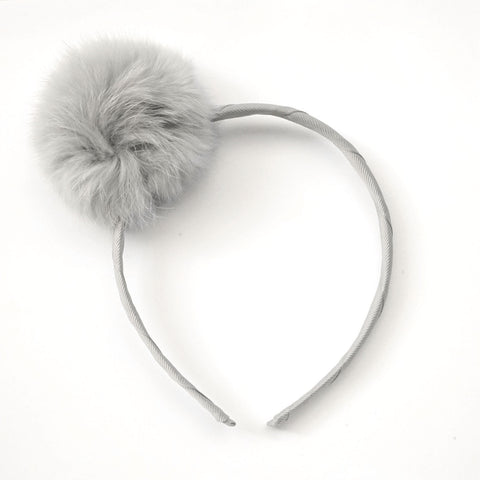 Large Silver Pom Pom Alice Band