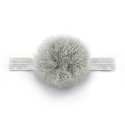 Baby Silver Pom Pom Headband