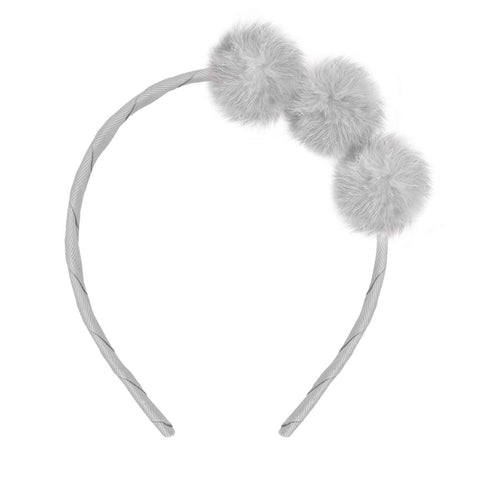 Small Silver Pom Pom Alice Band