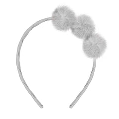 Small Silver Pom Pom Alice Band