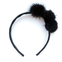 Small Black Pom Pom Alice Band