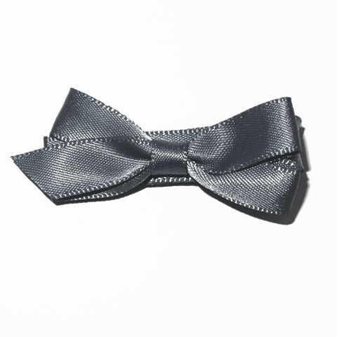 Small Charcoal Satin Hair Clip