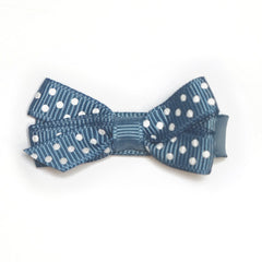 Small Antique Blue Polka Dot Hair Clip