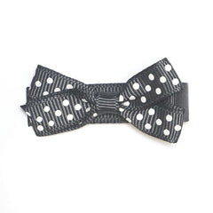Small Charcoal Polka Dot Hair Clip