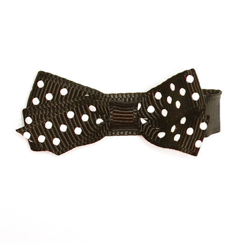 Small Licorice Polka Dot Hair Clip