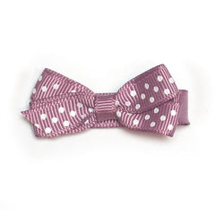 Small Rosy Mauve Polka Dot Hair Clip