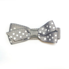 Small Silver Polka Dot Hair Clip