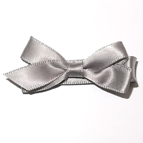Small Silver Satin Hair Clip