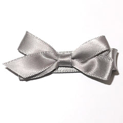 Small Silver Satin Hair Clip