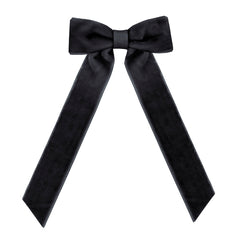 Medium Black Long Tail Velvet Hair Clip