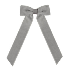 Medium Silver Long Tail Velvet Hair Clip