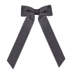 Medium Charcoal Long Tail Velvet Hair Clip