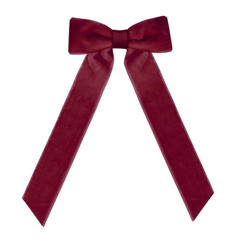 Medium Wine Long Tail Velvet Hair Clip