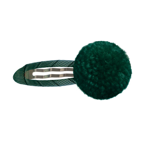 Spruce Wool Pom Pom Hair Clip