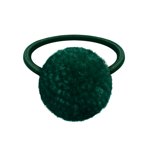Spruce Wool Pom Pom Hair Elastic