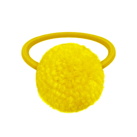 Lemon Wool Pom Pom Hair Elastic