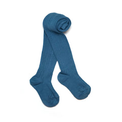 Ribbed Antique Blue Tights
