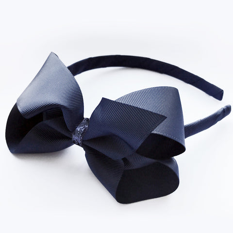 Peacoat Alice Band with Glitter Loop