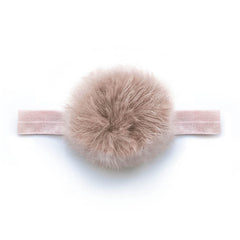 Baby Antique Mauve Pom Pom Headband