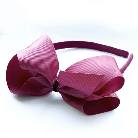 Raspberry Rose Alice Band with Glitter Loop