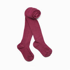 Ribbed Raspberry Rose Tights
