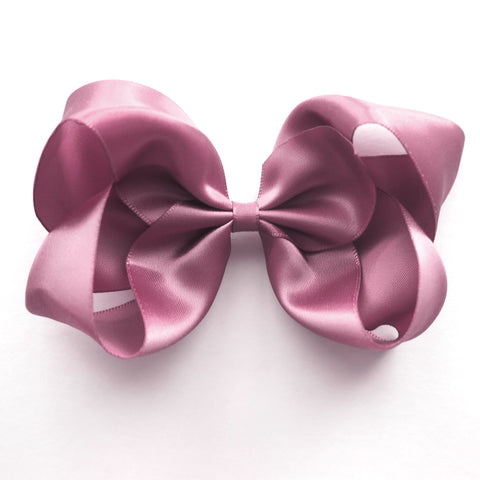 Large Rosy Mauve Satin Hair Clip