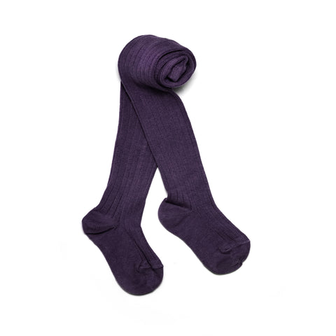 Ribbed Shadow Purple Tights
