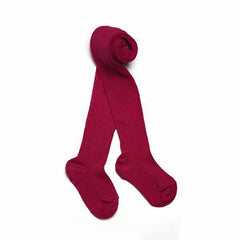 Ribbed Wine Tights